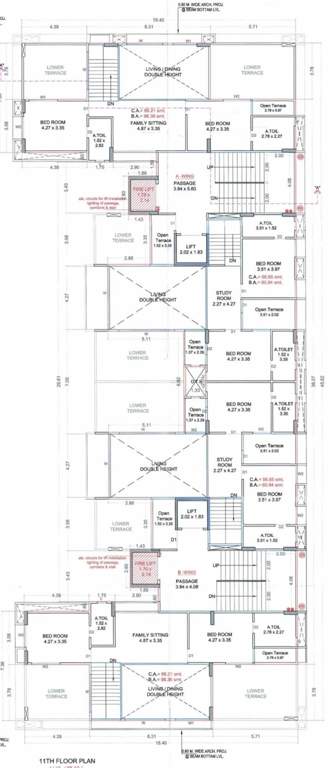  sky A, B Cluster Plan For 11th Floor