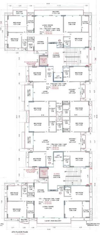  sky A, B Cluster Plan For 4th Floor