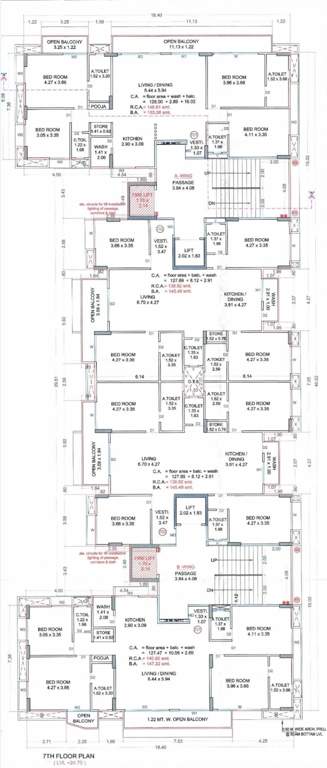  sky A, B Cluster Plan For 7th Floor