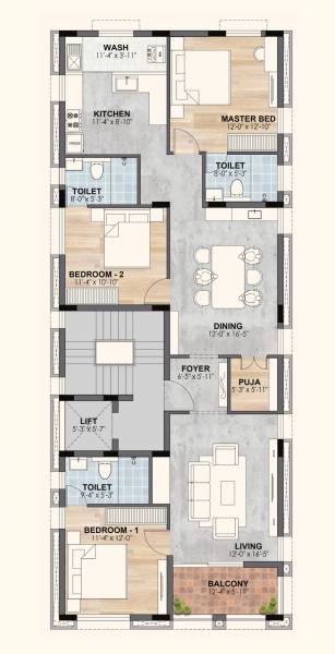  linga Linga Cluster Plan from 1st to 5th Floor