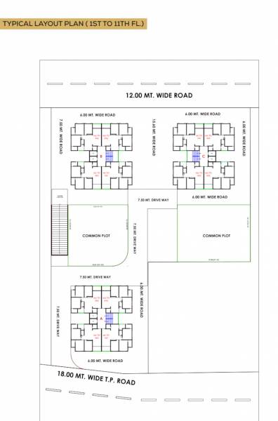  keshar-heritage Block A,B & C Cluster Plan from 1st to 11th Floor