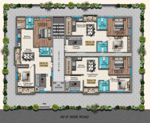 pundarikaksha Nithyanirmala Cluster Plan from 1st to 5th Floor