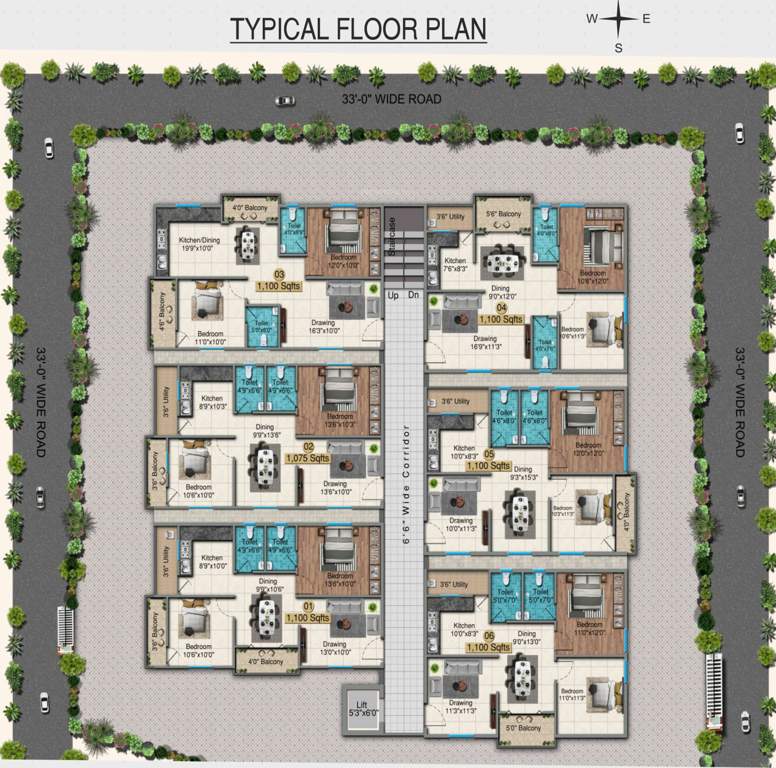  pundarikaksha Pundarikaksha Cluster Plan from 1st to 5th Floor