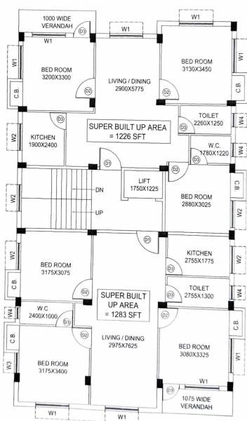  abasan Block A Cluster Plan From 1st To 3rd Floor