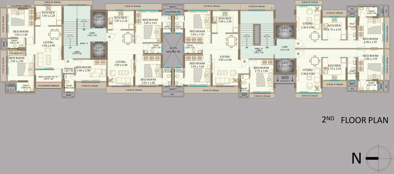  neelkanth apartment Vaishno Neelkanth Apartment Cluster Plan for 2nd Floor