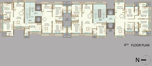  neelkanth-apartment Vaishno Neelkanth Apartment Cluster Plan for 4th Floor