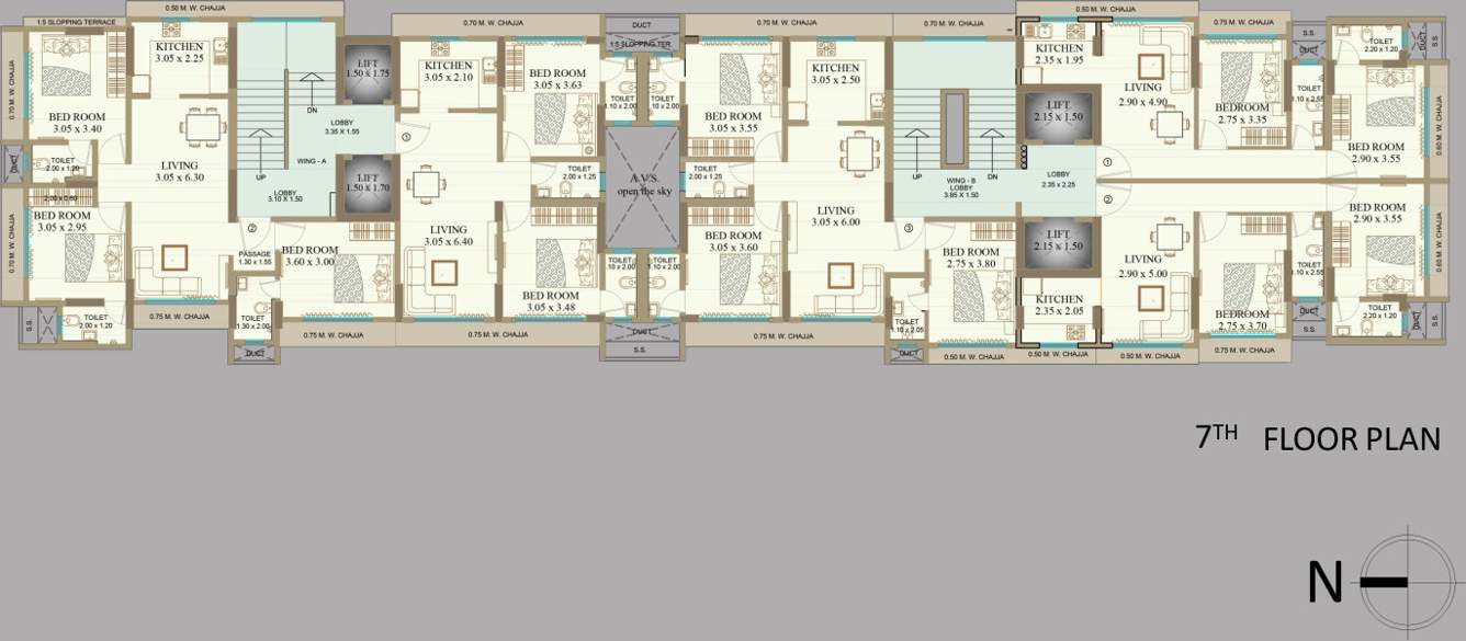  neelkanth apartment Vaishno Neelkanth Apartment Cluster Plan for 7th Floor