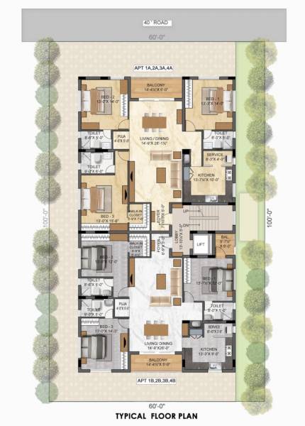  sapphire Sapphire Cluster Plan For Typical Floor