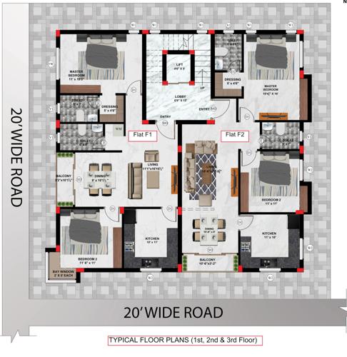  sristhi Sristhi Cluster Plan from 1st to 3rd Floor