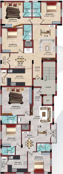  chaitanya Chaitanya Cluster Plan For 1st Floor