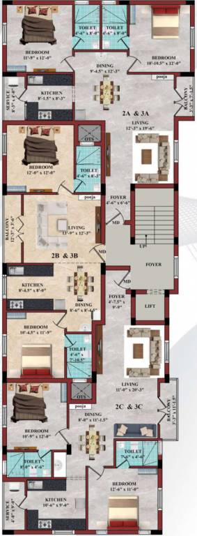  chaitanya Chaitanya Cluster Plan From 2nd To 3rd Floor