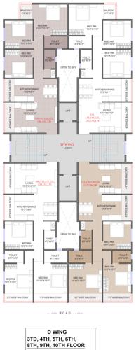  anandvan Revati Anandvan Wing D Cluster Plan from 3rd, 4rth, 5th, 6th, 8th, 9th And 10th Floor