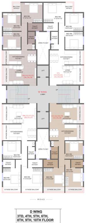  anandvan Revati Anandvan Wing D Cluster Plan from 3rd, 4rth, 5th, 6th, 8th, 9th And 10th Floor