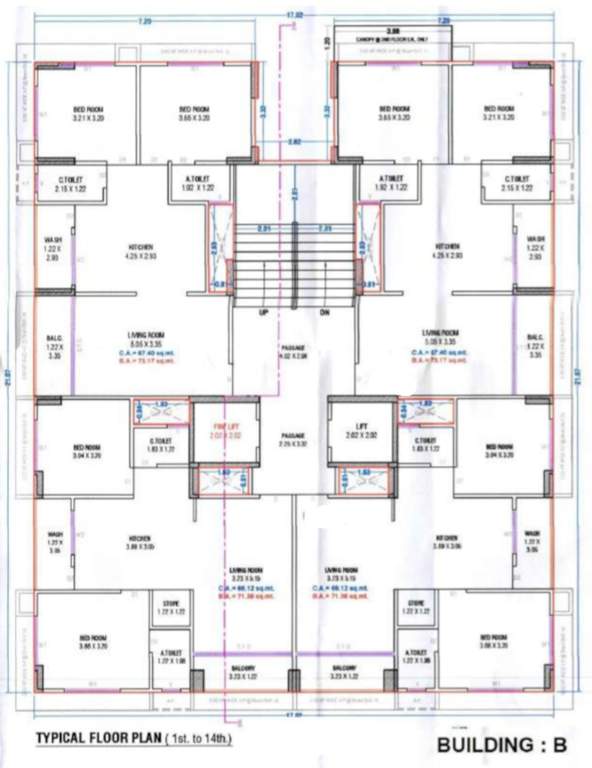  residency B Cluster Plan From 1st To 14th Floor