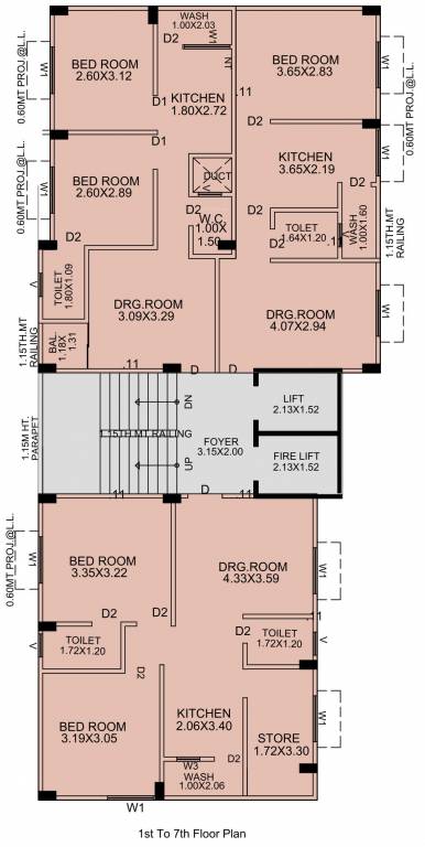  meghashray Meghashray Cluster Plan From 1st To 7th Floor