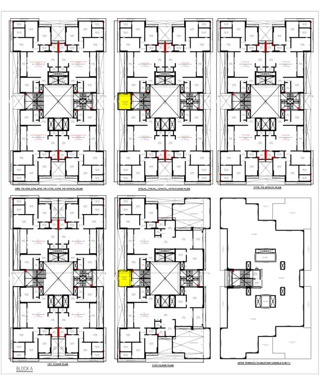  shaligram Block A Cluster Plan from 1st to 21th Floor