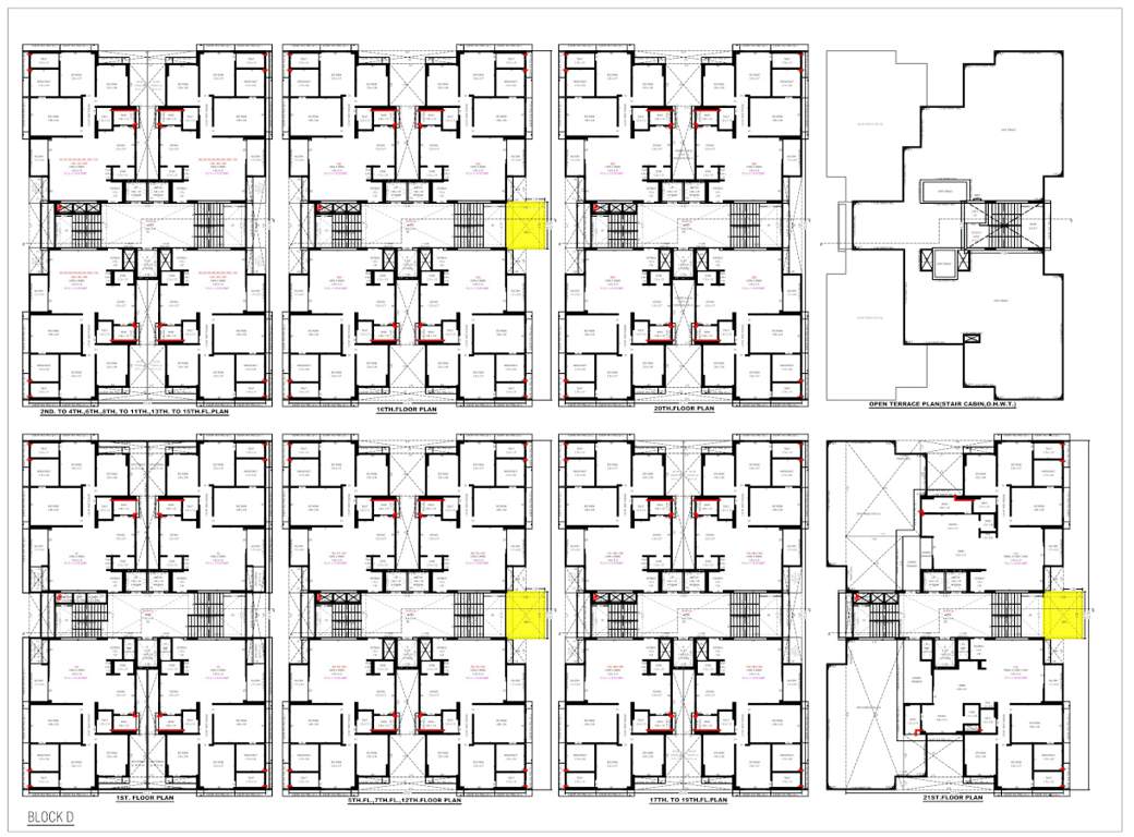  shaligram Block D Cluster Plan from 1st to 21th Floor