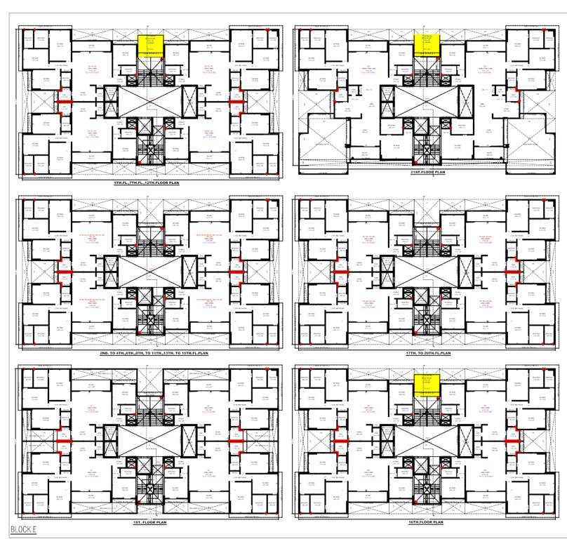  shaligram Block E Cluster Plan from 1st to 21th Floor