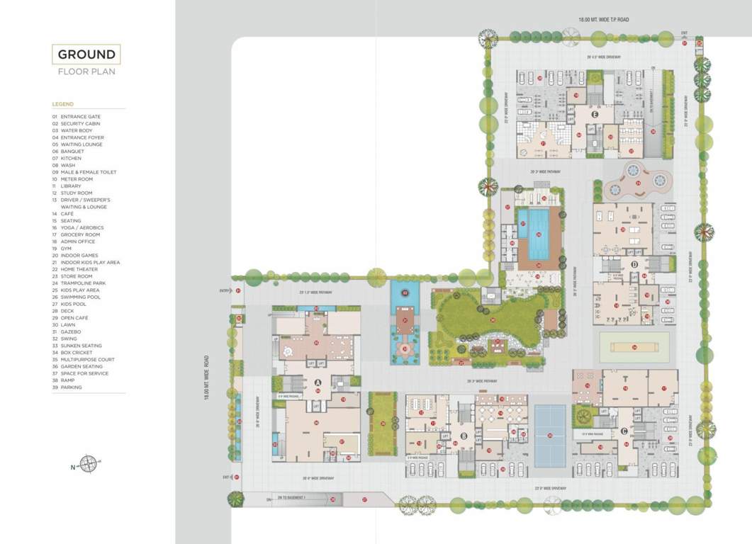  super shaligram Block A To E Cluster Plan For Ground Floor