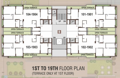  the-empiirean B Cluster Plan From 1st To 19th Floor