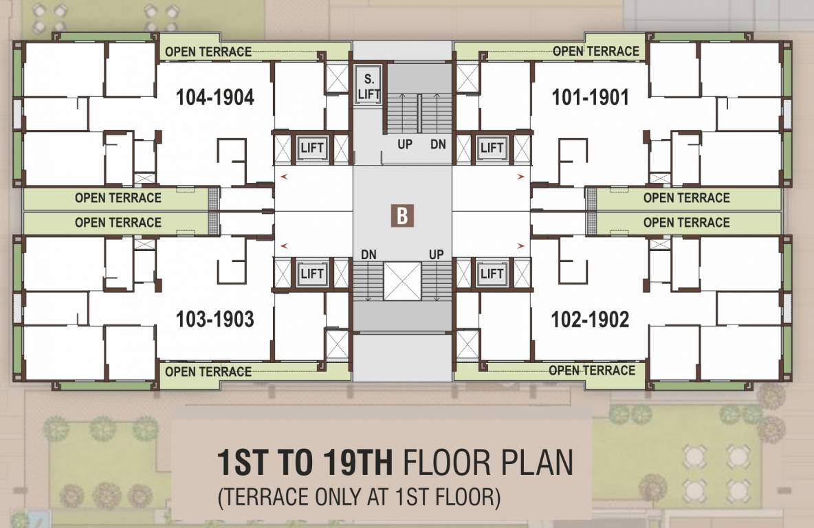  the empiirean B Cluster Plan From 1st To 19th Floor