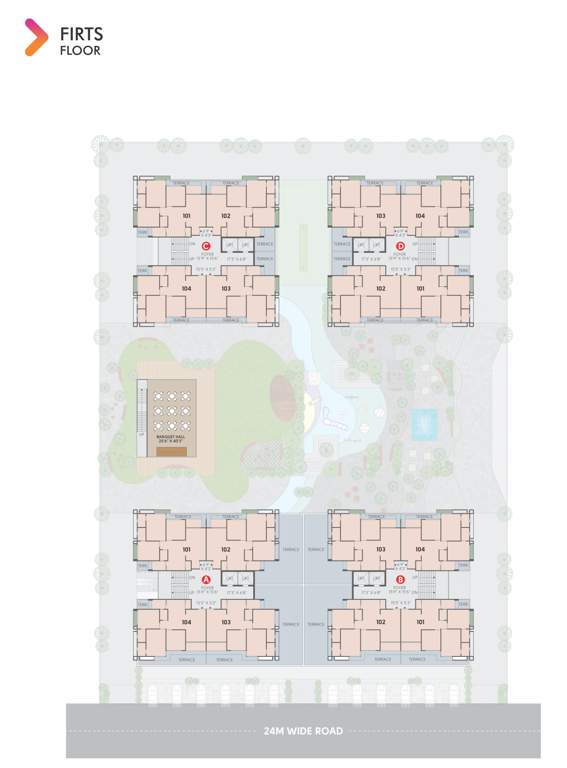  sreevas Block A To D Cluster Plan For 1st Floor