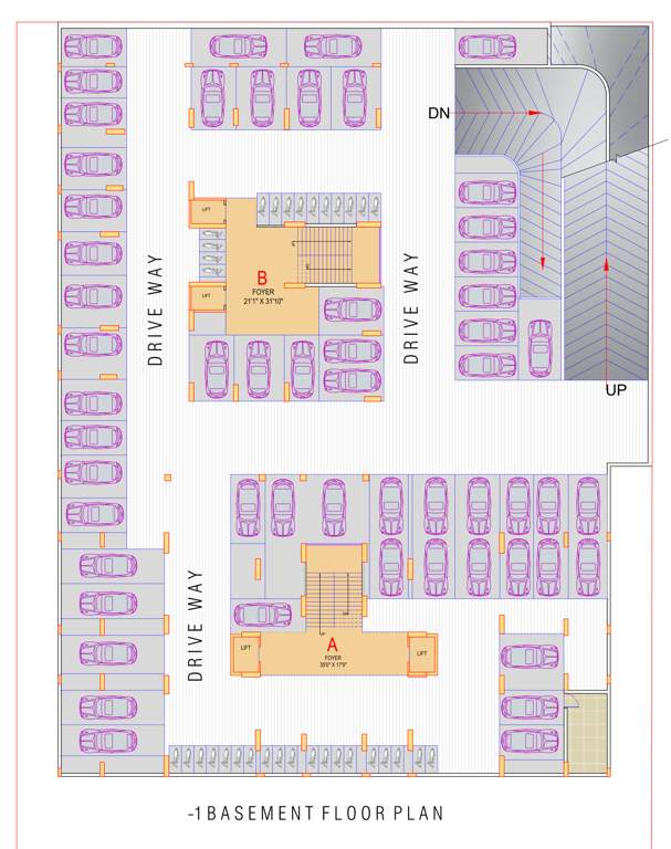  the q Block A & B Cluster Plan  for 1 Basement Floor