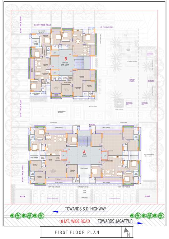 the q Block A & B Cluster Plan for 1st Floor