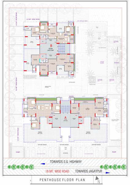  the-q Block A & B Cluster Plan for Penthouse Floor