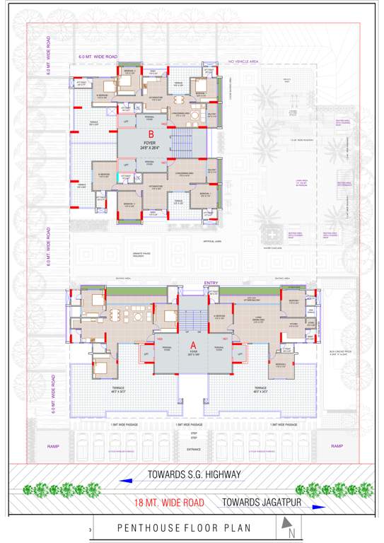  the q Block A & B Cluster Plan for Penthouse Floor