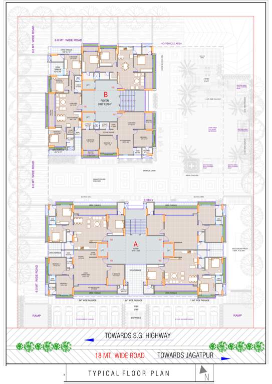  the q Block A & B Cluster Plan for Typical Floor