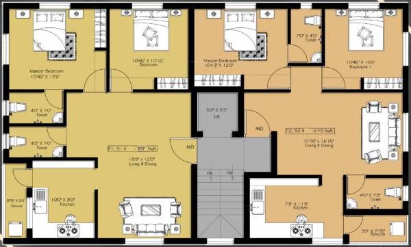  navalady Navalady Cluster Plan for Typical Floor