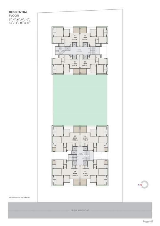  satatya syril ii Block A & B Cluster Plan from 3rd to 19th Floor