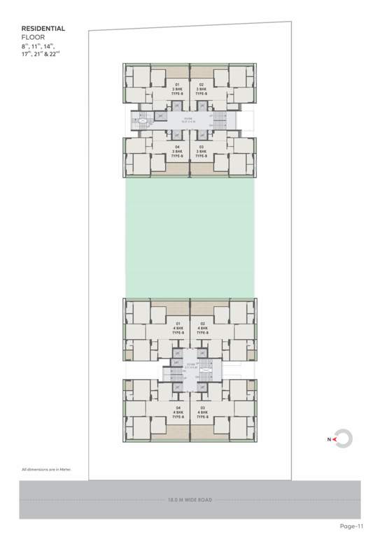  satatya syril ii Block A & B Cluster Plan from 8th to 22th Floor