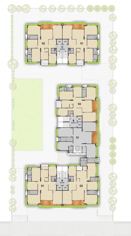  arcadia 77 Block A,B & C Cluster Plan for 14th Floor