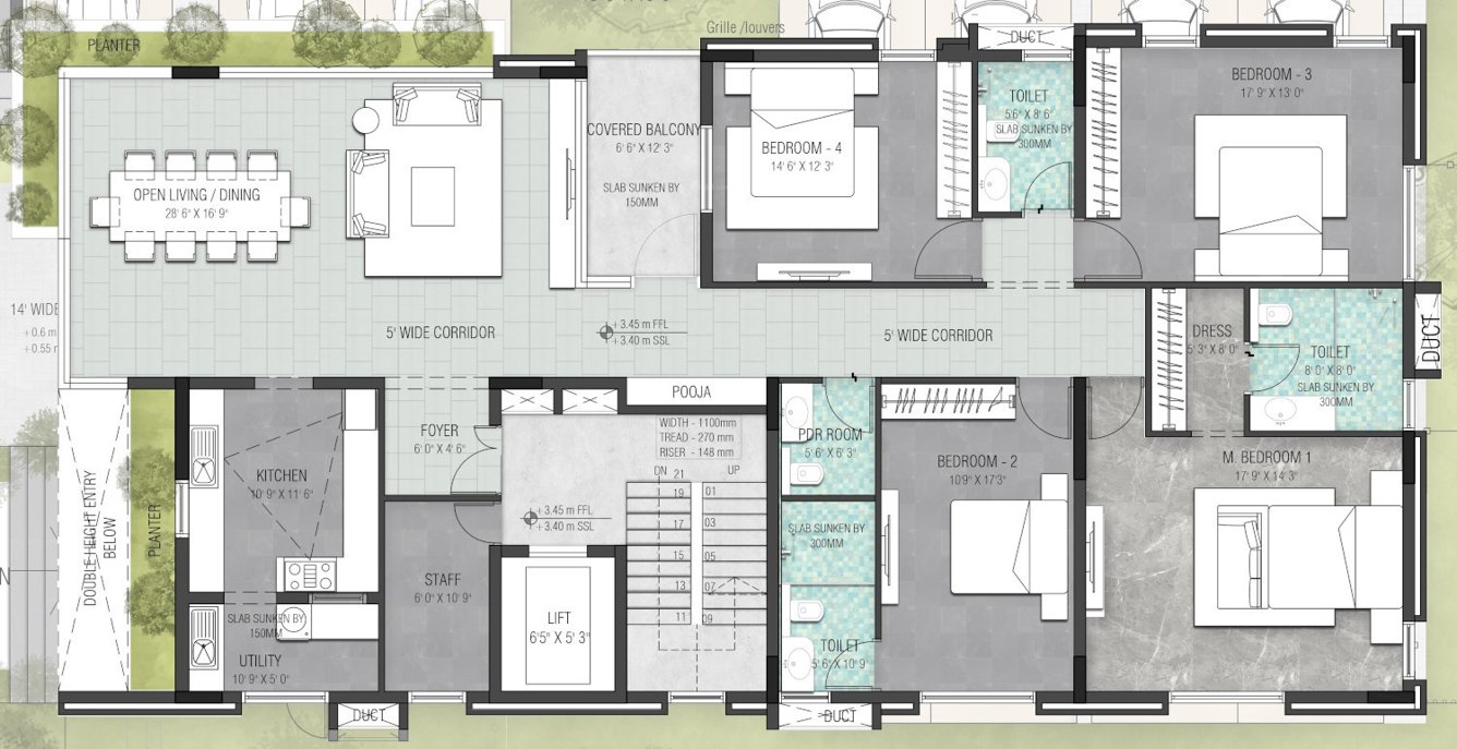  bharadwaj  Ramaniyam Bharadwaj Cluster Plan for 1st Floor