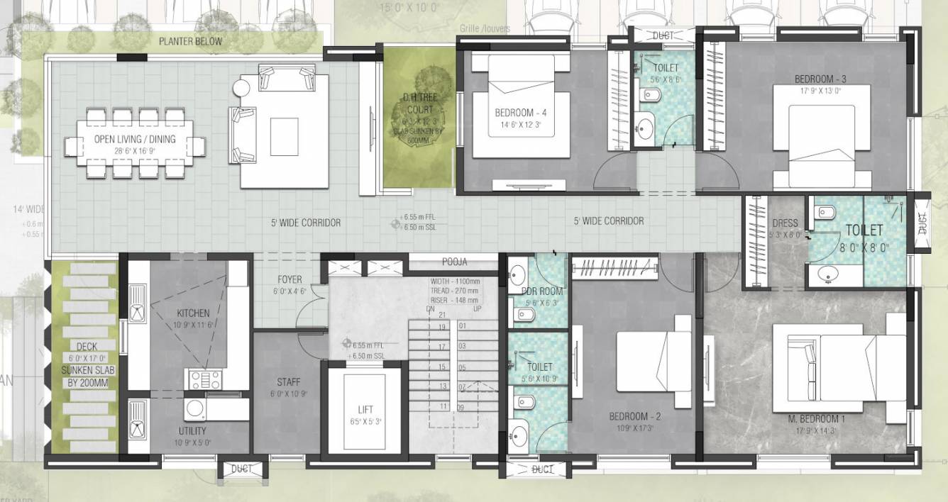  bharadwaj  Ramaniyam Bharadwaj Cluster Plan For 2nd & 4th Floor
