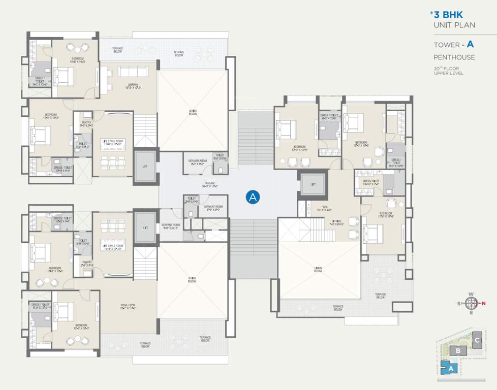 lakeville Block A Cluster Plan for Upper 19th Floor