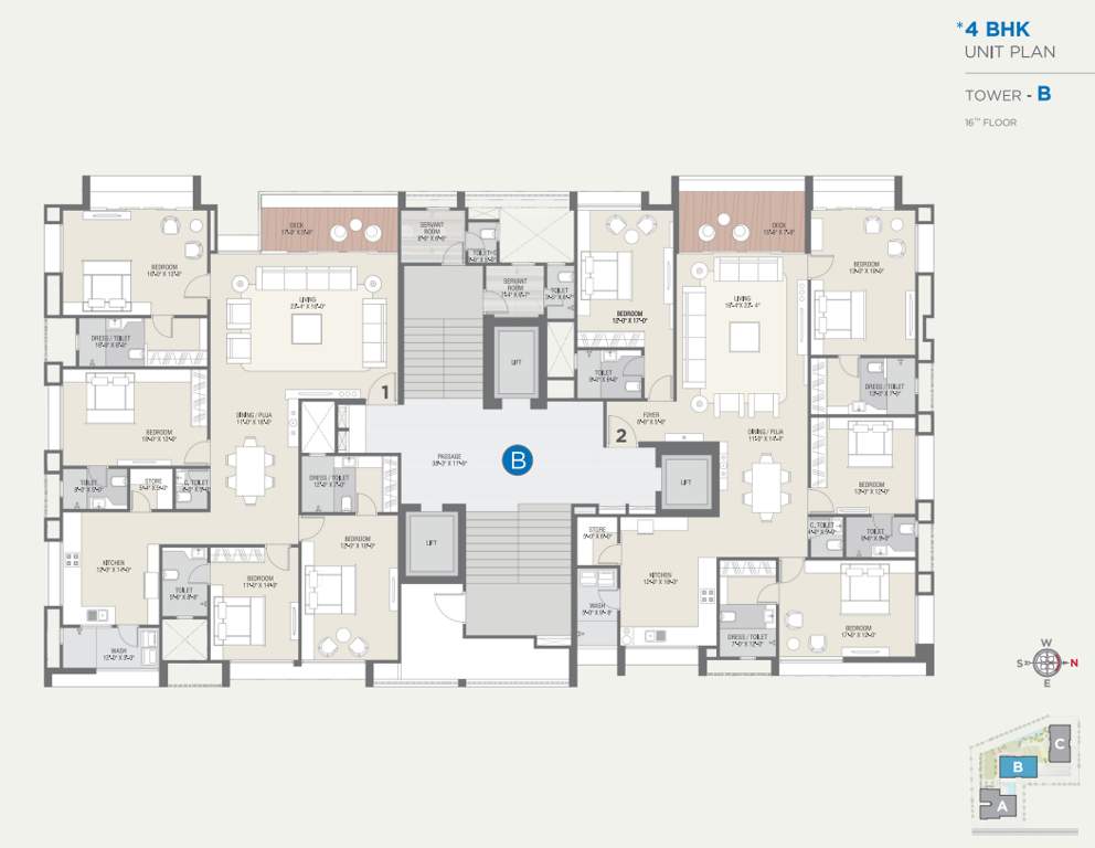 lakeville Block B Cluster Plan for 16th Floor