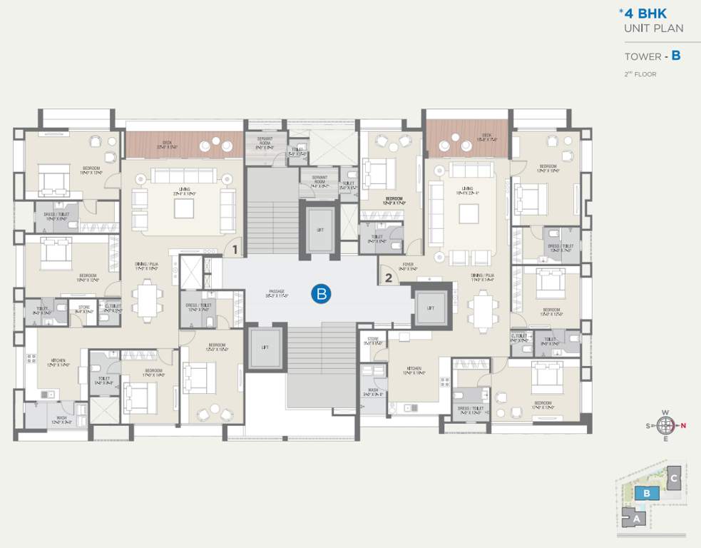 lakeville Block B Cluster Plan for 2nd Floor
