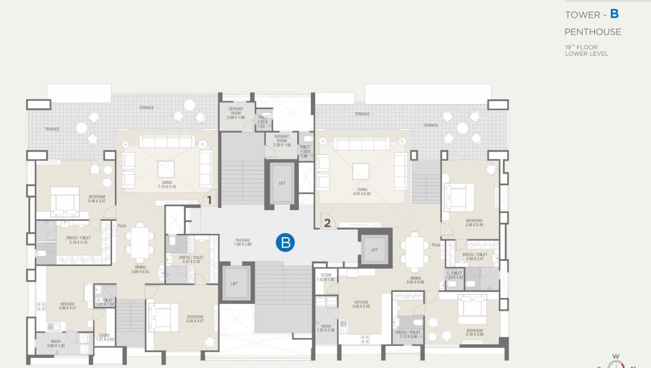 lakeville Block B Cluster Plan for Lower 19th Floor