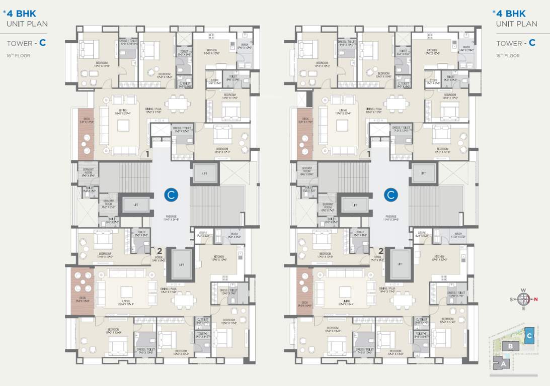 lakeville Block C Cluster Plan for 18th Floor