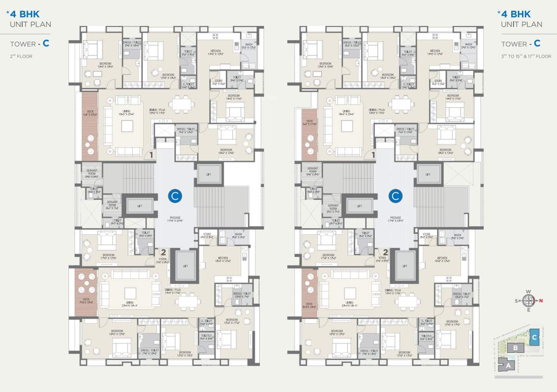 lakeville Block C Cluster Plan from 3rd to15th, 17th Floor