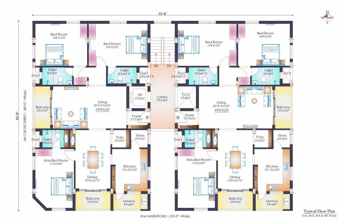  krishna Krishna Cluster Plan from 1st to 4th Floor