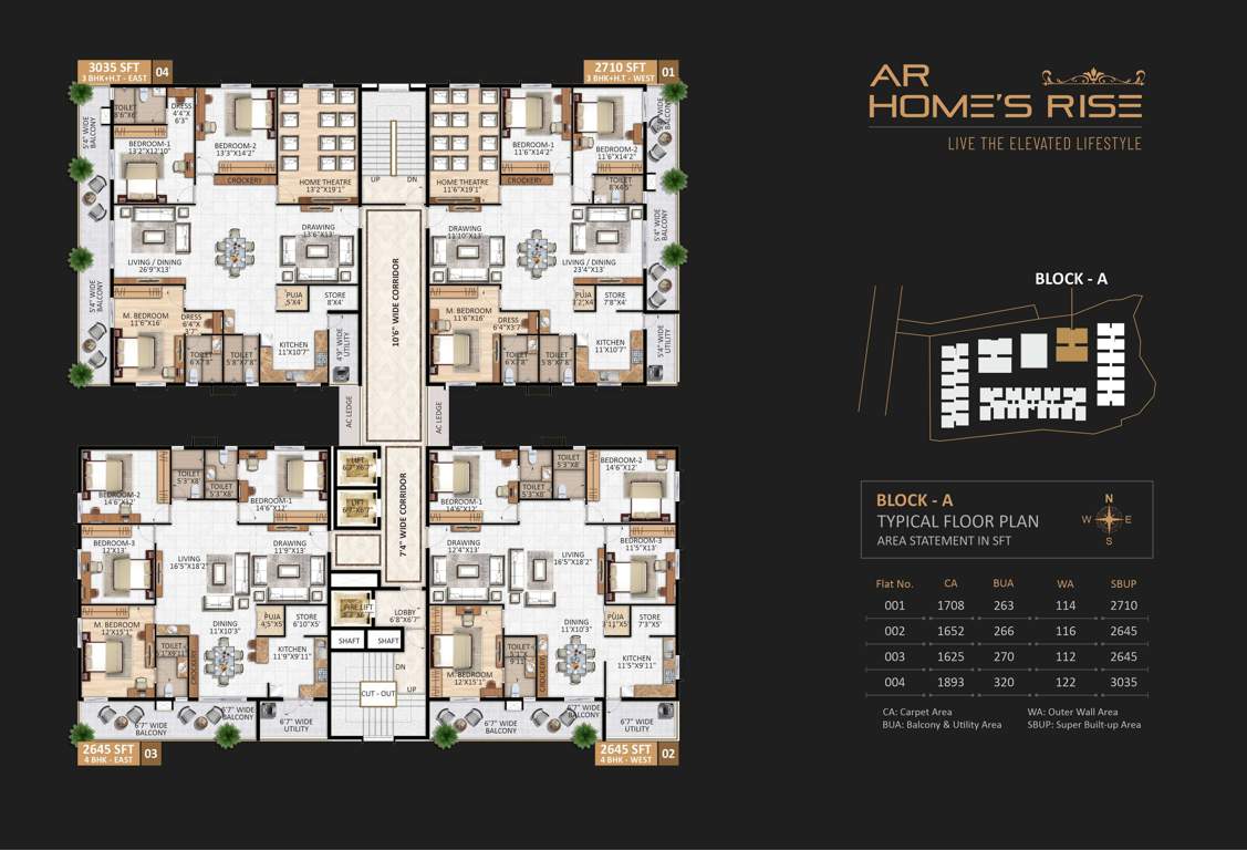  homes rise Block A Cluster Plan