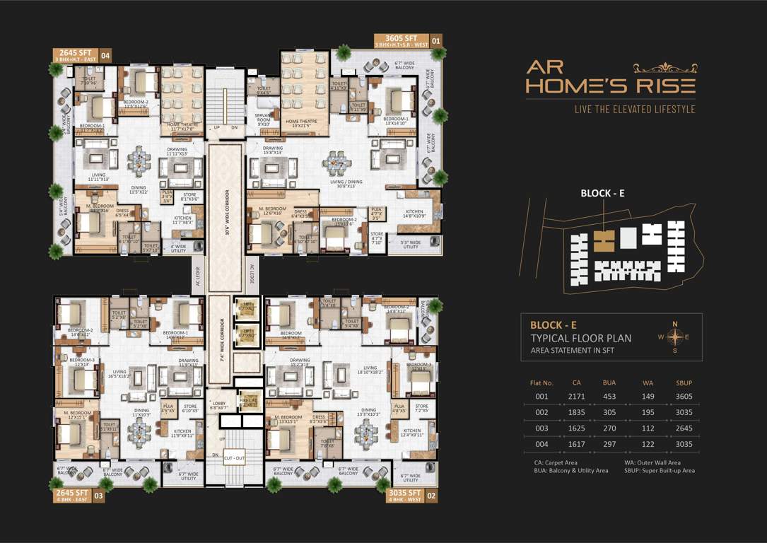  homes rise Block E Cluster Plan