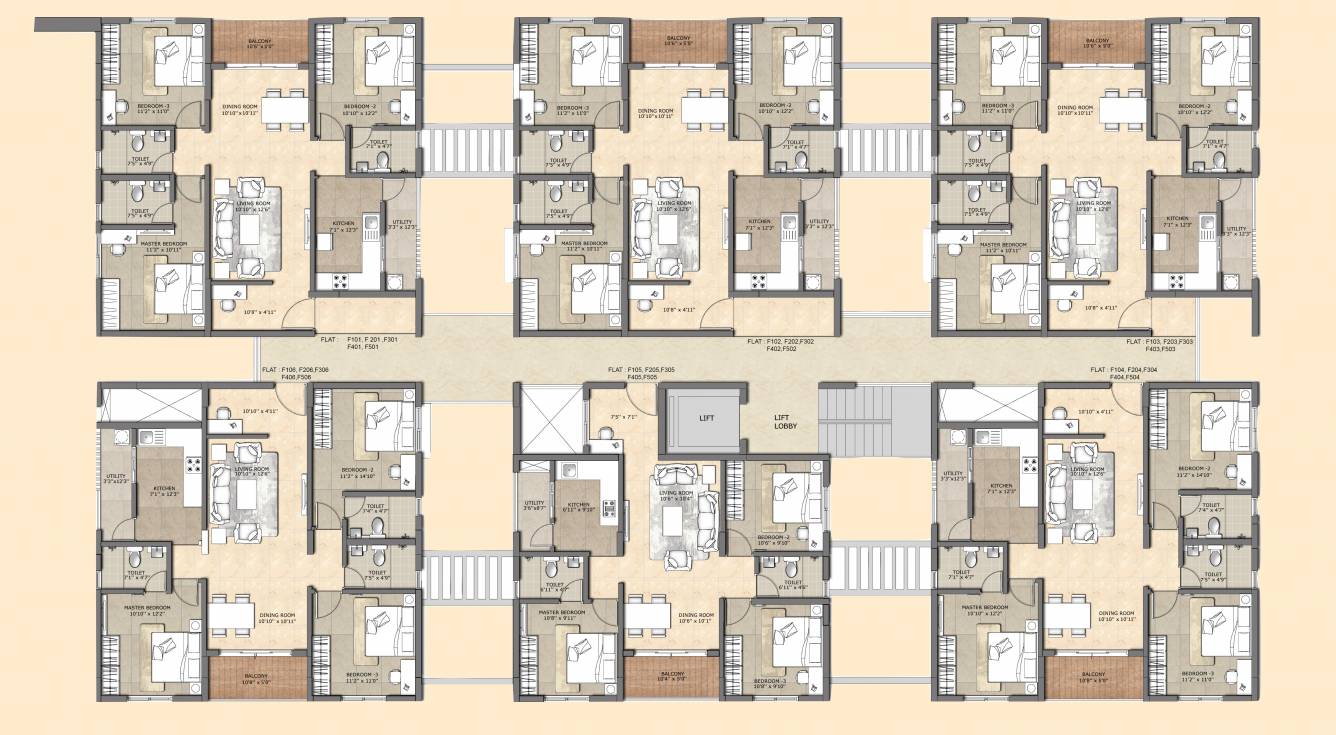  code name breathe Tower F Cluster Plan from 1st to 6th Floor