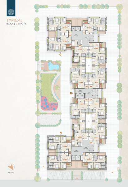  54 Block A To C Cluster Plan for Typical Floor