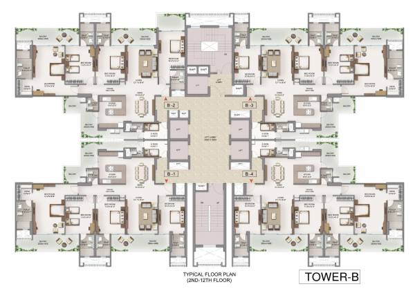 Tower B Cluster Plan From 2nd To 12th Floor golf-island Tower B Cluster Plan From 2nd To 12th Floor