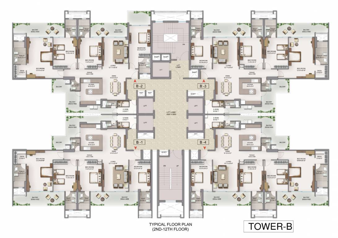  golf island Tower B Cluster Plan From 2nd To 12th Floor